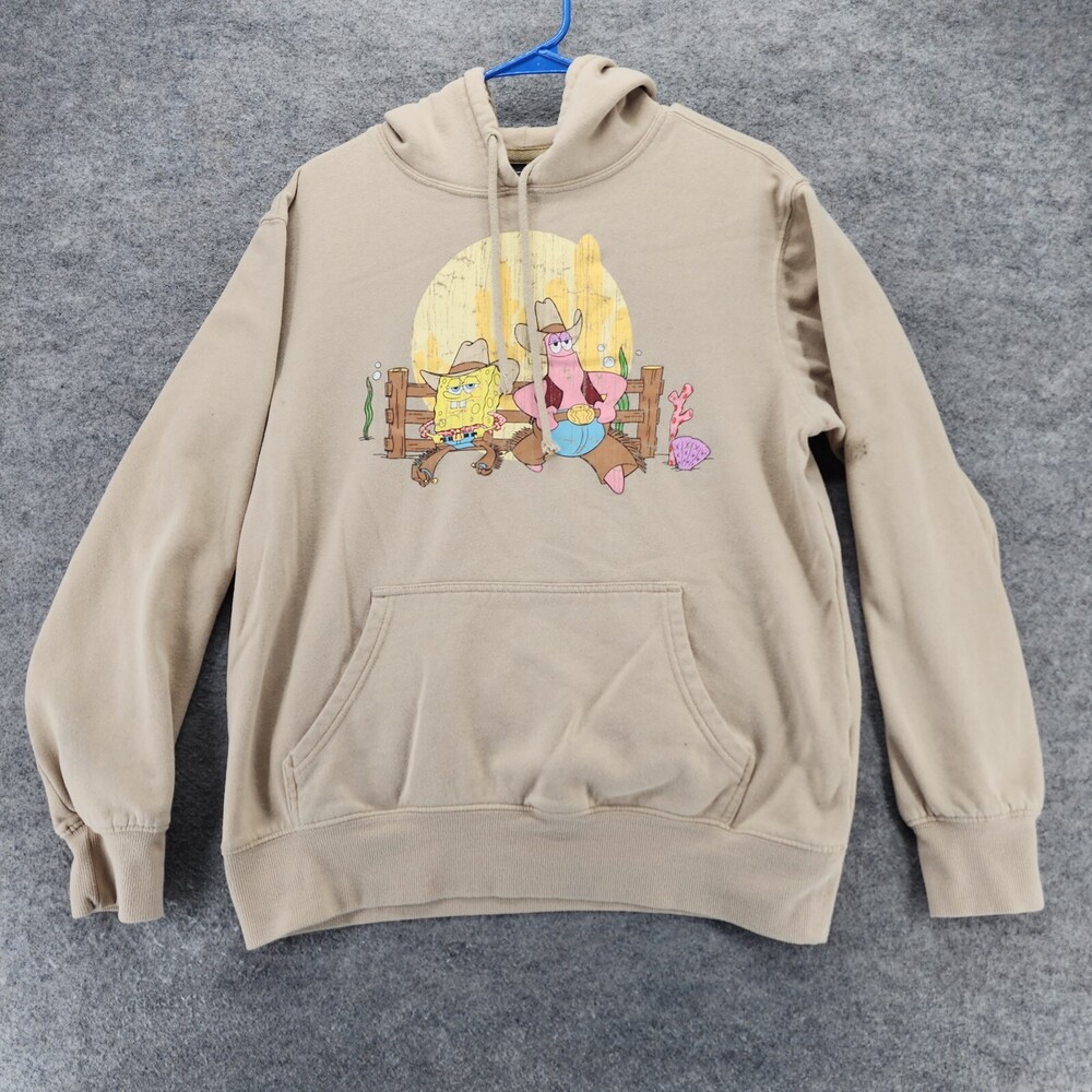 Spongebob Hoodie Womens Medium Brown Nickelodeon Hooded Sweatshirt